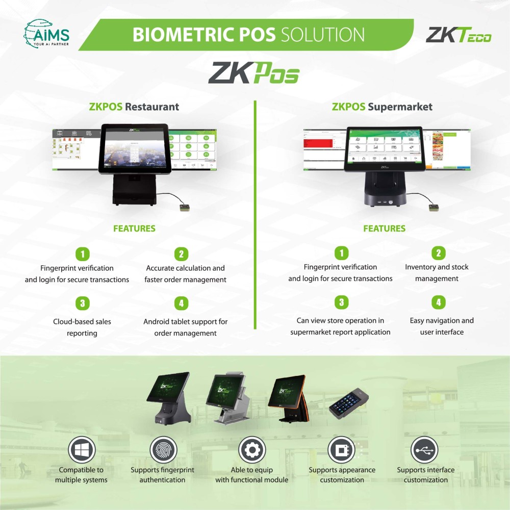 ZKTeco Restaurant POS System Dubai UAE