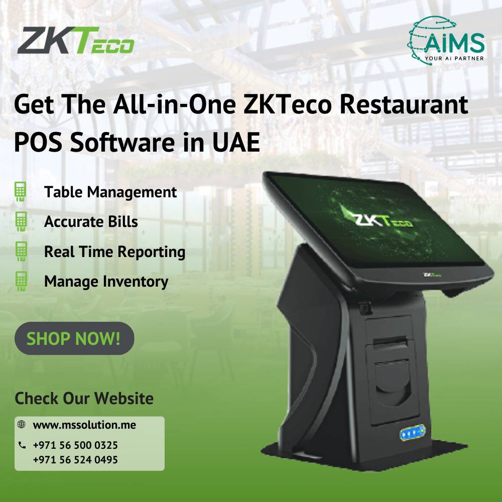 ZKTeco Restaurant POS System in Dubai, UAE POS Software in UAE AIMS