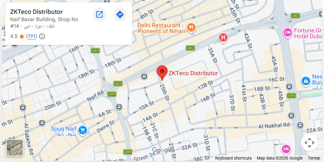 ZKTeco Distributor Location Dubai